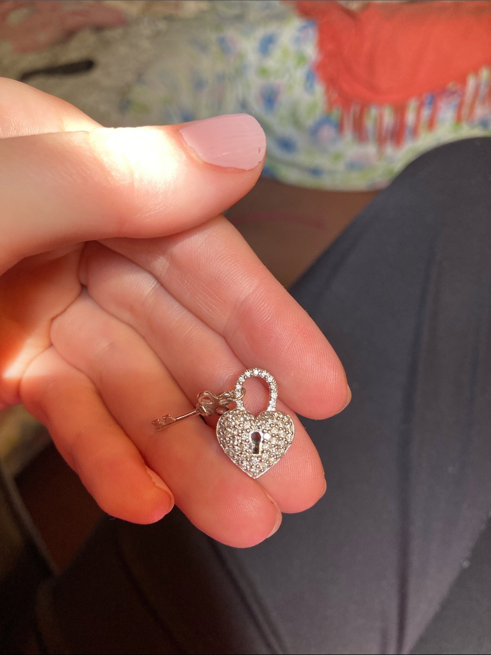 Roberto Coin 18k white gold and pave diamond heart pendant